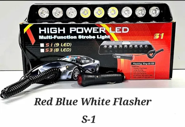 9_Led_Police_Light_Flasher_Red_White_And_Blue
