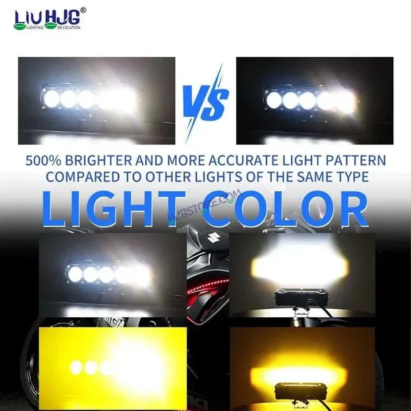 Liu_Hjg_Original_90w_2_Future_Eye_Lens_Mega_Drive_5_Lens_Dual_Colour_Yellow_White_Led_Fog_Lights_Pair_Compatible_For_All_Motorcycle_Thar_Jeep_And_Cars