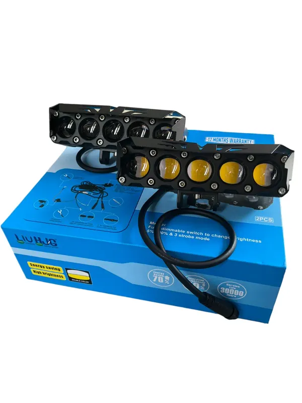 Liu_Hjg_Original_90w_2_Future_Eye_Lens_Mega_Drive_5_Lens_Dual_Colour_Yellow_White_Led_Fog_Lights_Pair_Compatible_For_All_Motorcycle_Thar_Jeep_And_Cars