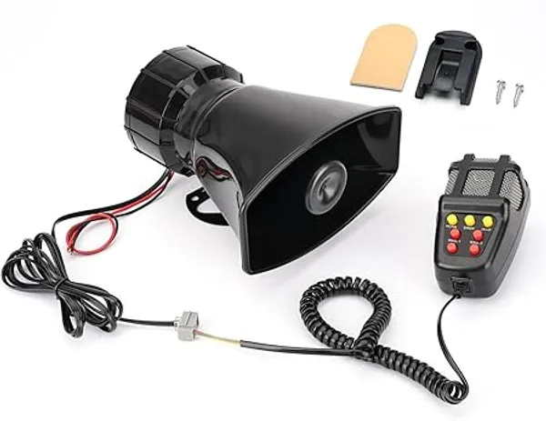 7_Tone_Siren_Horn_Hooter_With_Mic_Black_Loud_Multi_Sound_Alarm_System_Universal_Fit_For_Cars_Trucks_Vans_Bikes