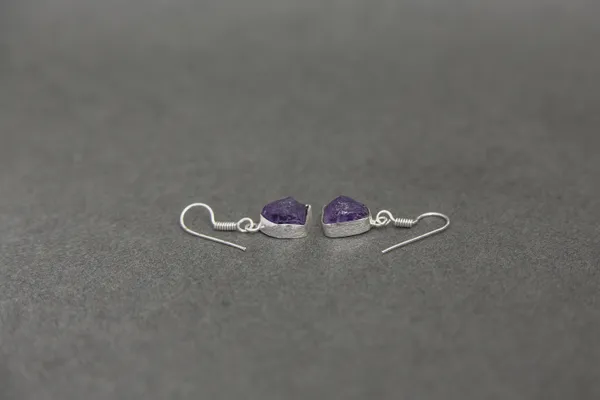 Uncut_Natural_Tanzanite_Rhodium_Plated_Earring