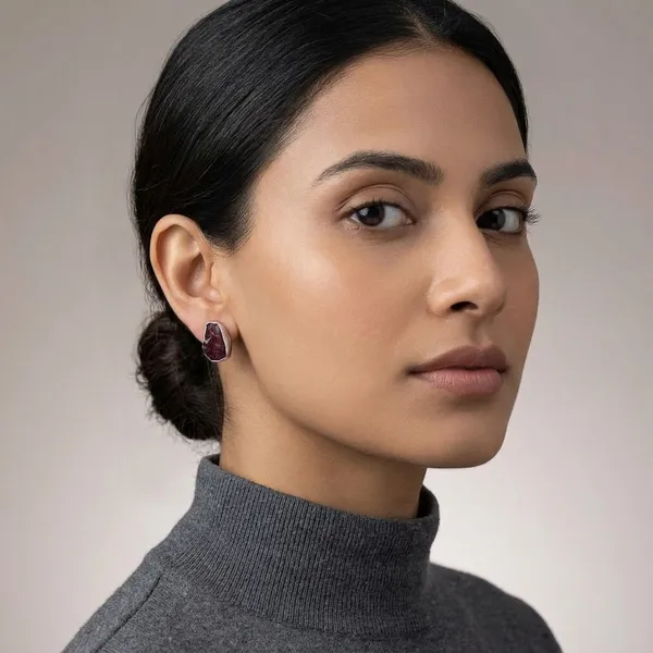 Sterling_Silver_Earring_With_Uncut_Stone