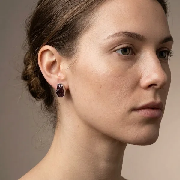 Sterling_Silver_Earring_With_Uncut_Stone