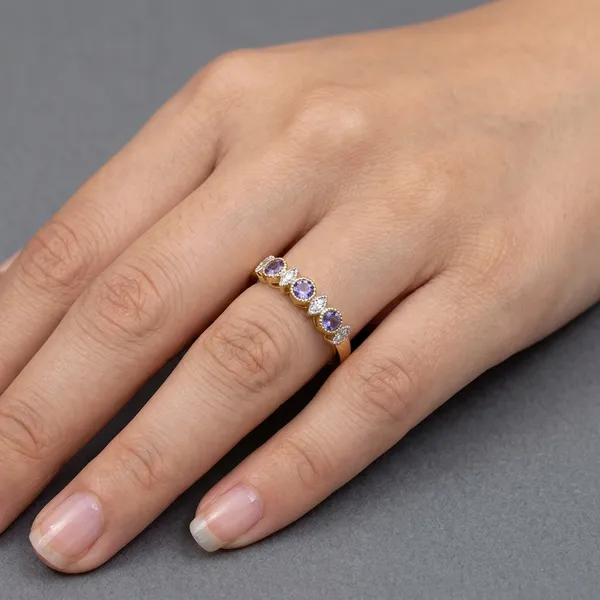 Gold_Plated_Sterling_Silver_Ring_With_Tanzanite_And_White_Cz