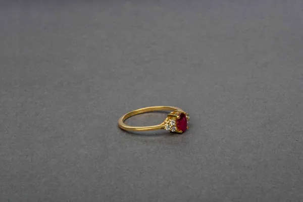 Gold_Plated_Sterling_Silver_Ring_With_Ruby_And_White_Cz