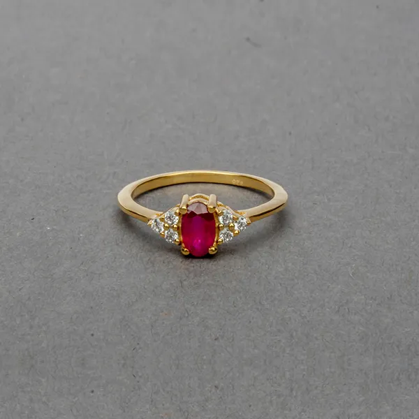 Gold_Plated_Sterling_Silver_Ring_With_Ruby_And_White_Cz