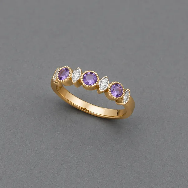 Gold_Plated_Sterling_Silver_Ring_With_Tanzanite_And_White_Cz