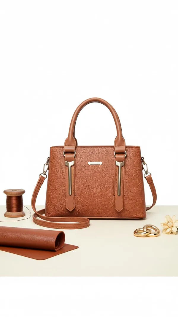 Tan_Brown_Stylish_Pu_Leather_Handbag_For_Women_And_Girls