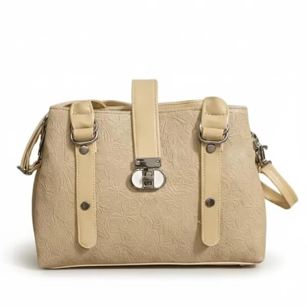 Cream_Stylish_Pu_Leather_Handbag_For_Women_And_Girls