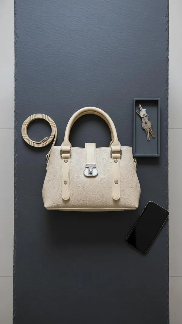 Cream_Stylish_Pu_Leather_Handbag_For_Women_And_Girls
