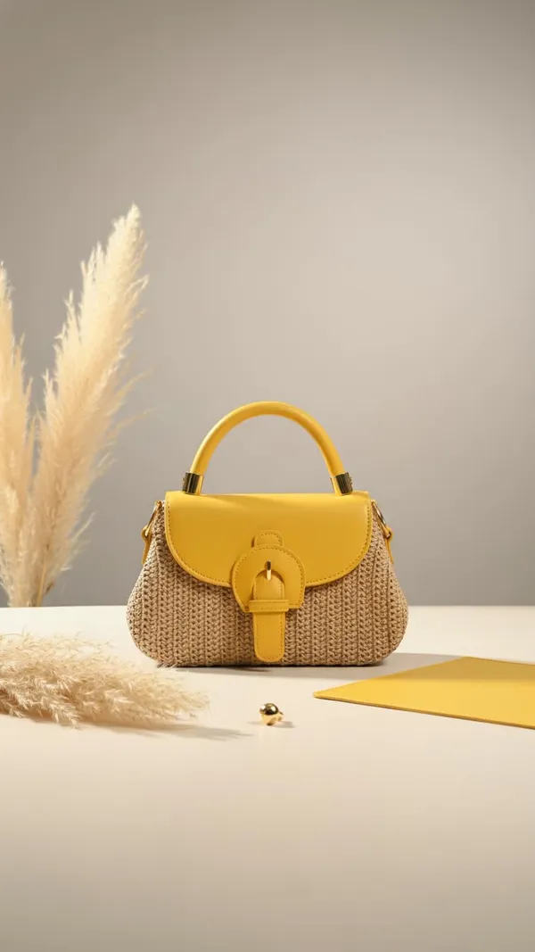 Yellow_Stylish_Jute_Handbag_For_Women_And_Girls
