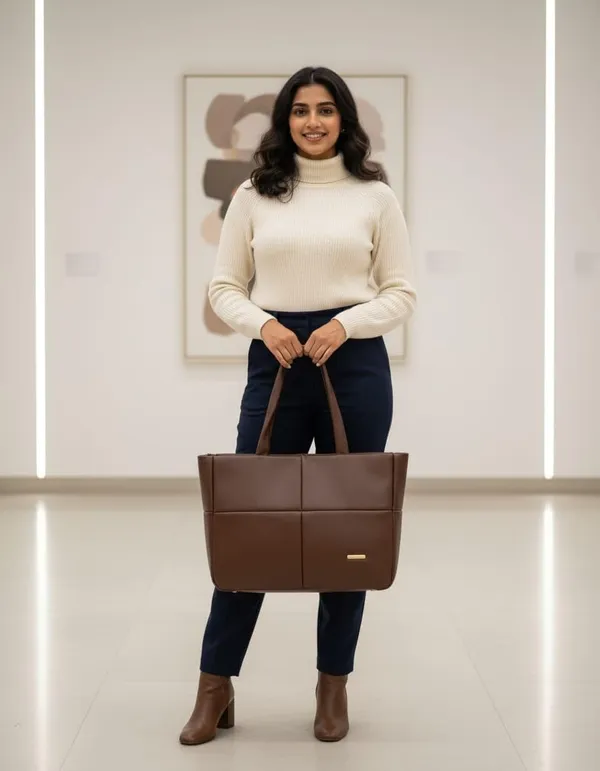 Brown_Pu_Leather_Tote_Bag_With_Zipper_For_Women_And_Girls
