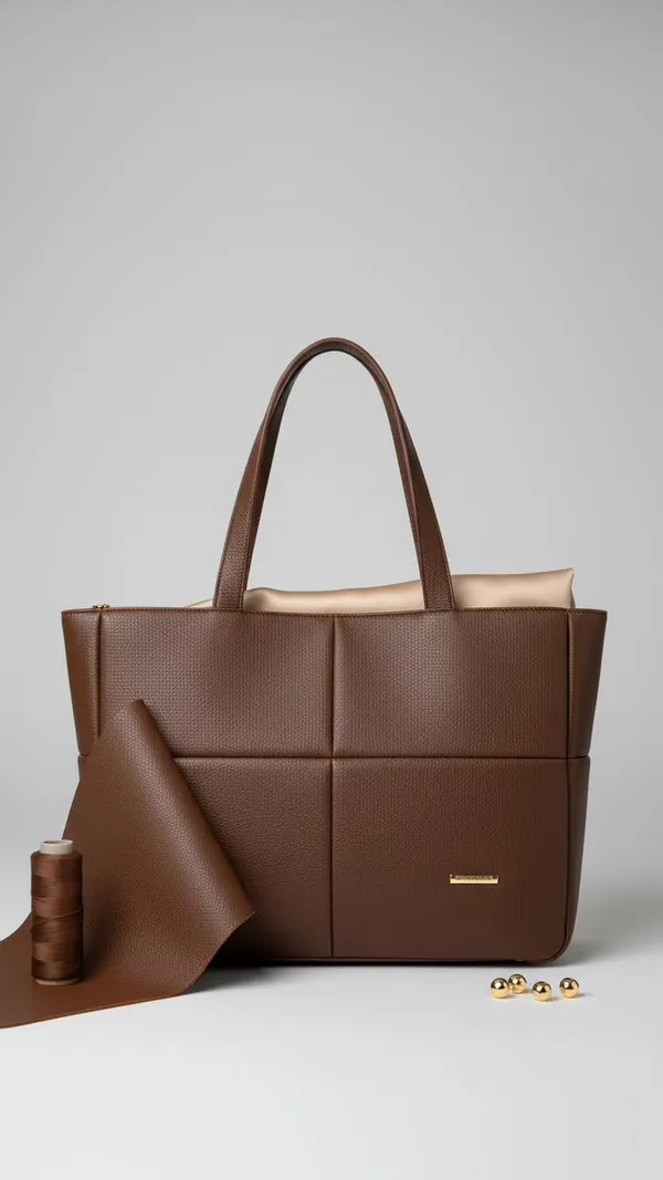 Brown_Pu_Leather_Tote_Bag_With_Zipper_For_Women_And_Girls