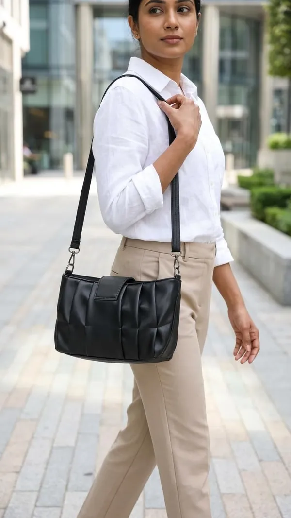 Black_Stylish_Pu_Leather_Handbag_For_Women_And_Girls