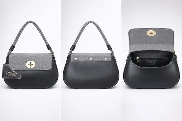 Grey_And_Black_Stylish_Pu_Leather_Handbag_For_Women_And_Girls