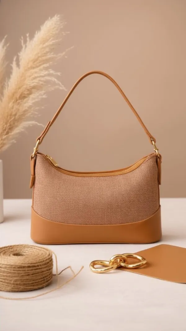 Beige_And_Brown_Stylish_Pu_Leather_Handbag_For_Women_And_Girls