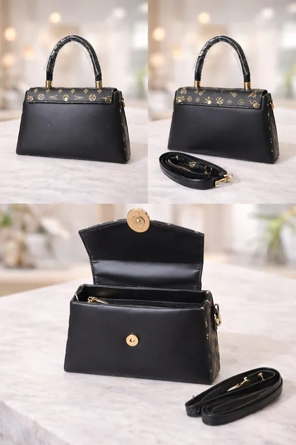Black_Stylish_Pu_Leather_Handbag_For_Women_And_Girls