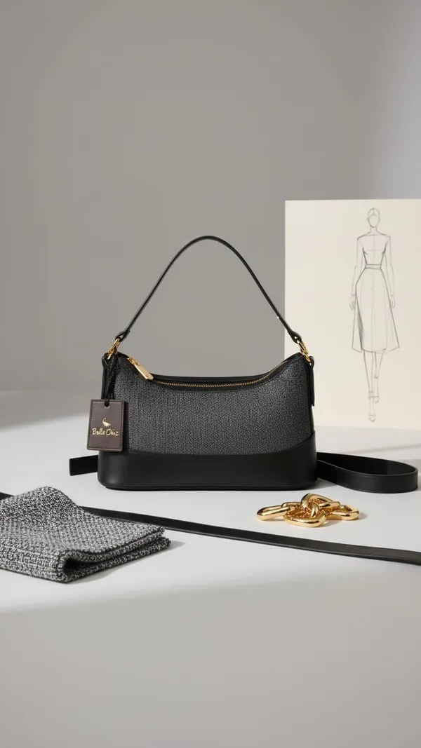 Light_Grey_And_Black_Stylish_Pu_Leather_Handbag_For_Women_And_Girls