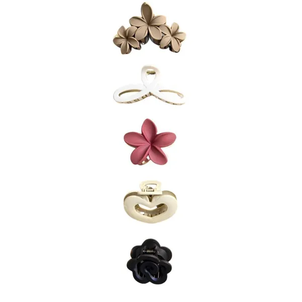 Multicolor_Stylish_Matte_Finish_Strong_Hold_Plastic_Hair_Claw_Clips_For_Women_And_Girls_|_Pack_Of_5_Pcs