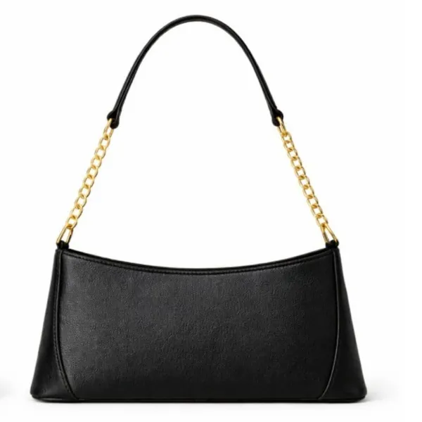 Black_Baguette_Style_Pu_Leather_Shoulder_Handbag_For_Women_And_Girls
