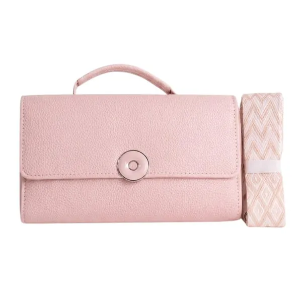 Baby_Pink_Pu_Leather_Sling_Handbag_With_Flap_Closure_With_Adjustable_Strap_For_Women_And_Girls