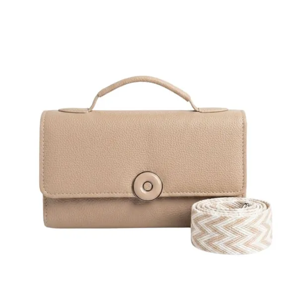 Cream_Pu_Leather_Sling_Handbag_With_Flap_Closure_With_Adjustable_Strap_For_Women_And_Girls