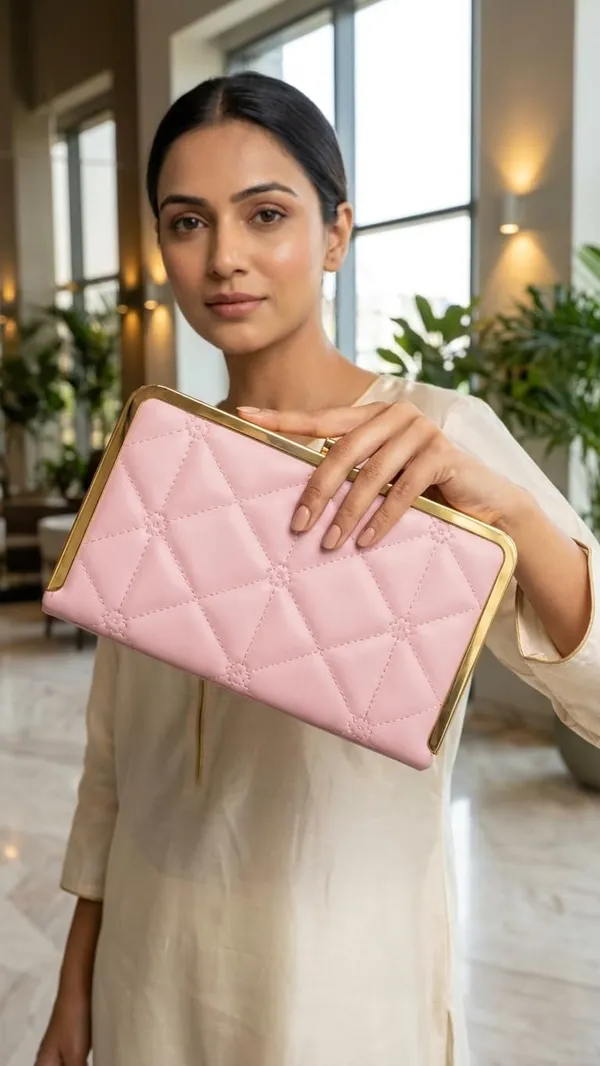 Baby_Pink_Multiple_Card_Slots_Pu_Leather_Clutch_Wallet_For_Women_And_Girls