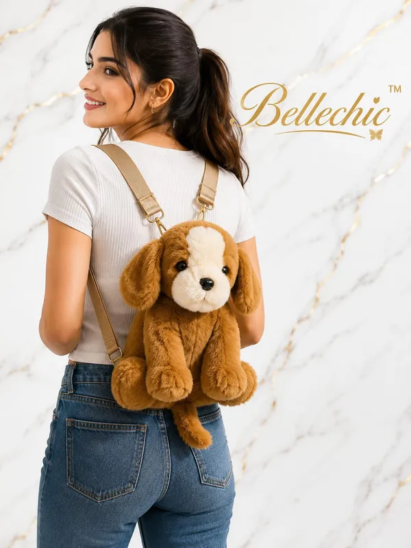 Cute_Plush_Puppy_Backpack_for_Girls_&_Women_|_Soft_Teddy_Dog_Backpack_|_Adjustable_Straps_|_Lightweight_School,_Travel_&_Casual_Fashion_Bag_|_Brown