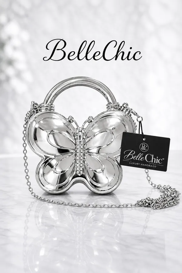BelleChic_Silver_Butterfly_Mini_Handbag_for_Women_|_Luxury_Metallic_Evening_Clutch_with_Chain_Strap