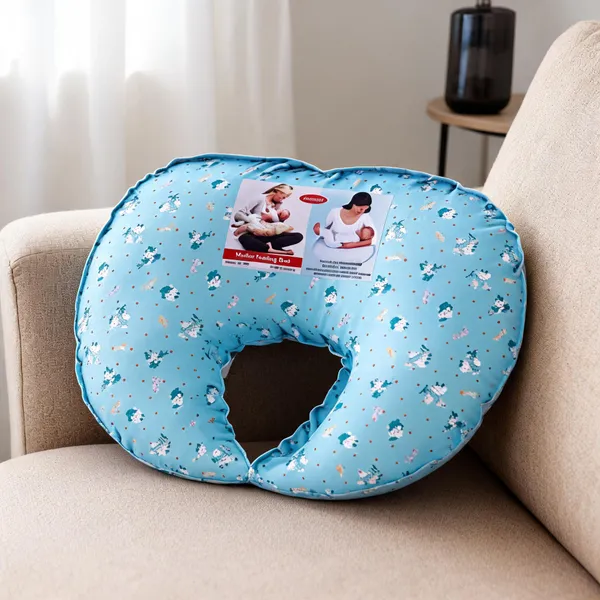 Blue_Cotton_U-Shape_Printed_Feeding_Nursing_Pillow_For_Mother