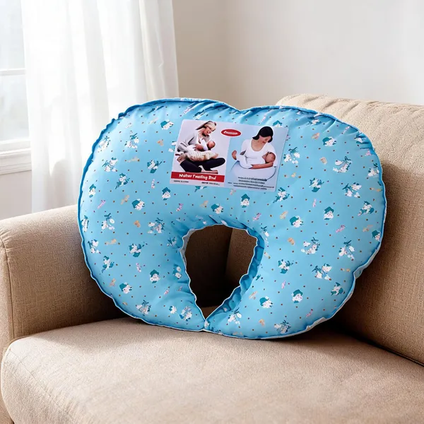 Blue_Cotton_U-Shape_Printed_Feeding_Nursing_Pillow_For_Mother