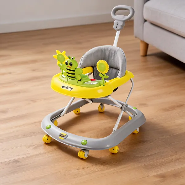 Yellow_Plastic_Metal_Height_Adjustable_Baby_Walker_With_Music_Toys