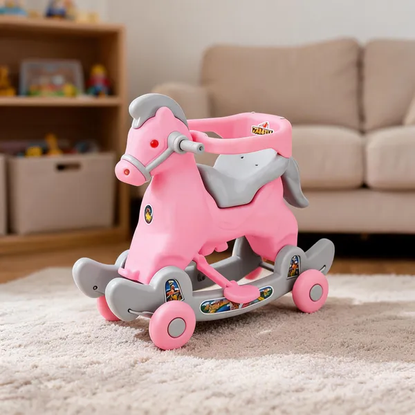 Pink_Plastic_3-In-1_Ride-On_Rocker_Horse_For_Kids