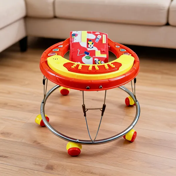 Red_Plastic_Metal_6-Pipe_Support_Baby_Walker_For_Baby