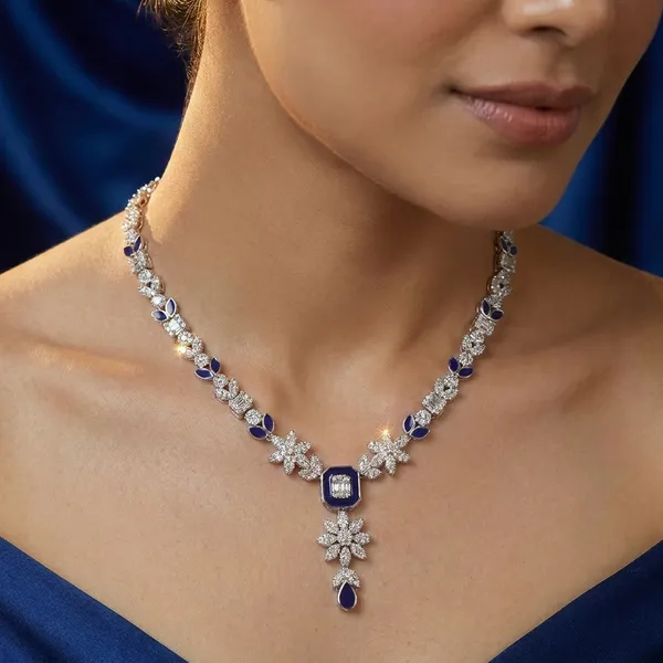 White_And_Blue_Brass_Premium_And_Elegant_Necklace__For_Women