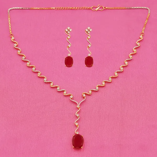 Golden_And_Red_Brass_Premium_And_Elegant_Necklace__For_Women