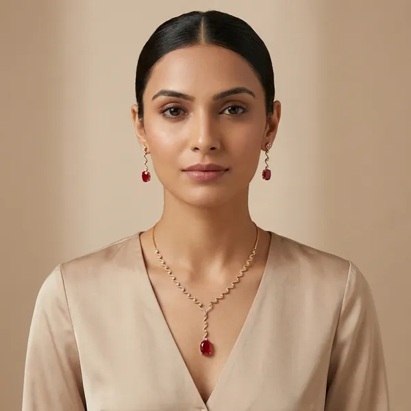 Golden_And_Red_Brass_Premium_And_Elegant_Necklace__For_Women