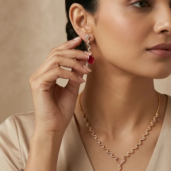 Golden_And_Red_Brass_Premium_And_Elegant_Necklace__For_Women