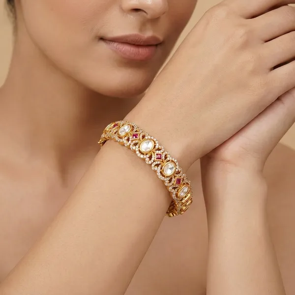 Yellow_And_Pink_Brass_Premium_And_Elegant_Bangle_For_Women