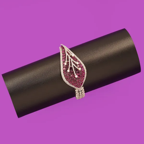 Pink_And_White_Brass_Premium_And_Elegant_Bangle_For_Women