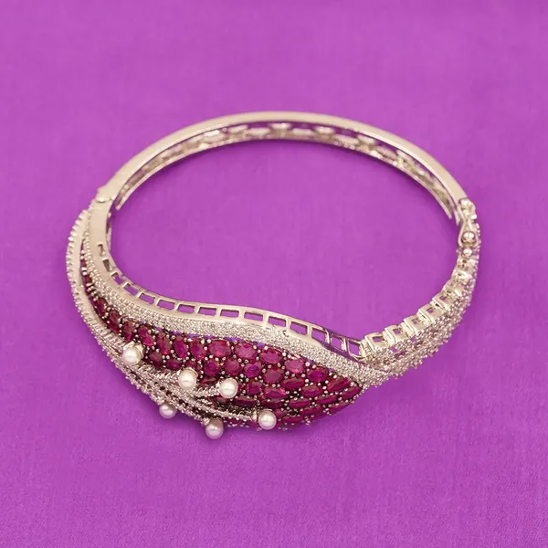 Pink_And_White_Brass_Premium_And_Elegant_Bangle_For_Women