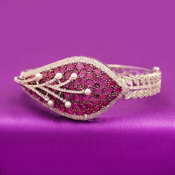 Pink_And_White_Brass_Premium_And_Elegant_Bangle_For_Women