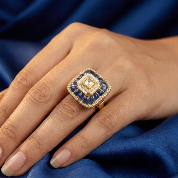 Blue_And_Golden_Brass_Premium_And_Elegant_Rings_For_Women