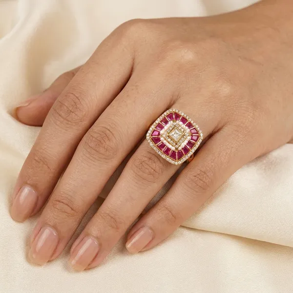 Pink_And_Golden_Brass_Premium_And_Elegant_Rings_For_Women