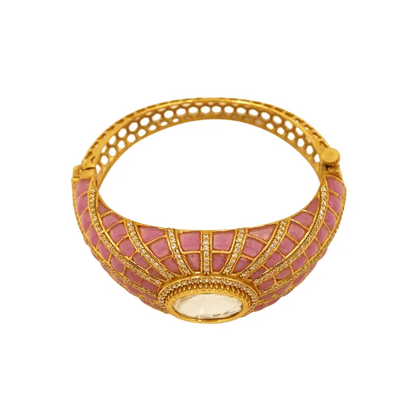 Pink_And_Golden_Brass_Premium_And_Elegant_Bangle_For_Women