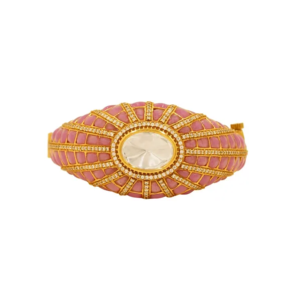 Pink_And_Golden_Brass_Premium_And_Elegant_Bangle_For_Women