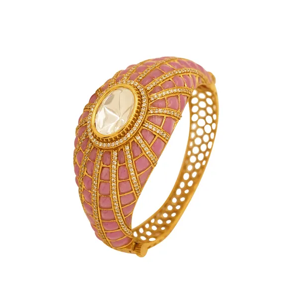 Pink_And_Golden_Brass_Premium_And_Elegant_Bangle_For_Women