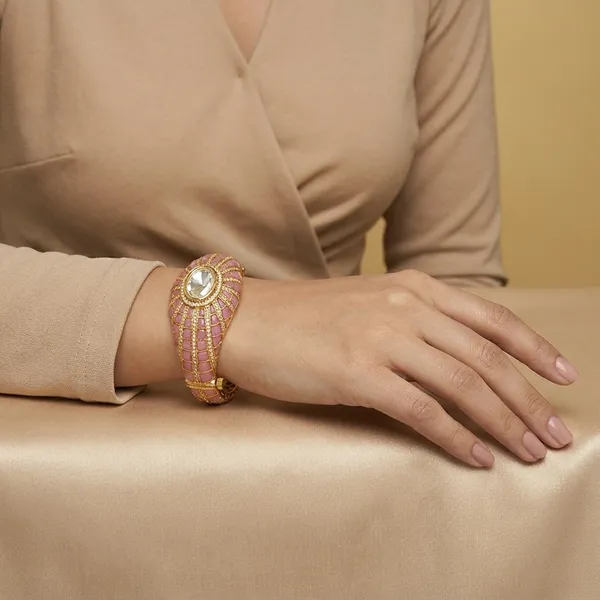 Pink_And_Golden_Brass_Premium_And_Elegant_Bangle_For_Women