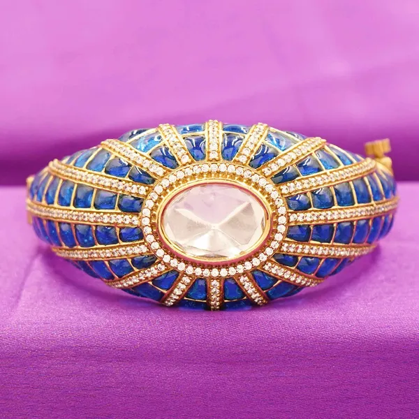Blue_And_Golden_Brass_Premium_And_Elegant_Bangle_For_Women