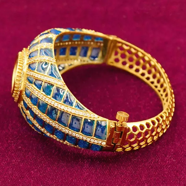 Blue_And_Golden_Brass_Premium_And_Elegant_Bangle_For_Women